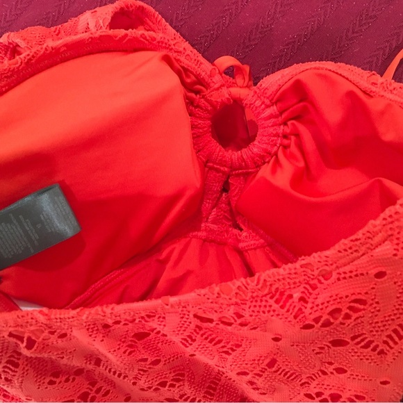 New Vince Camuto Swim Tangerine Orange One Piece SwimSuit Swimwear Size 10 - Picture 3 of 7